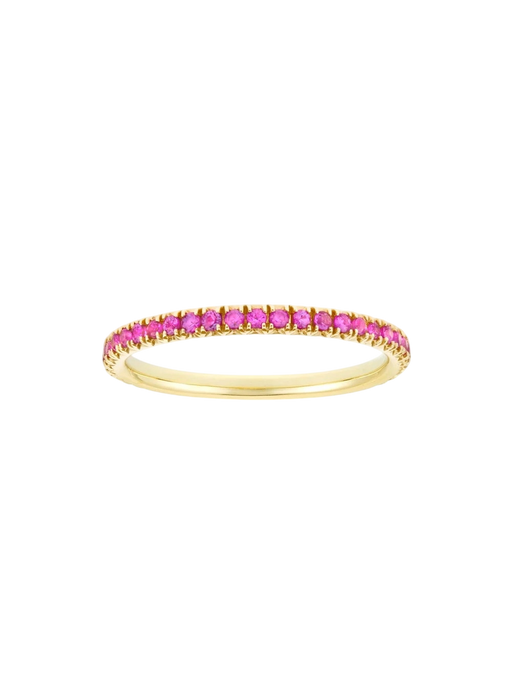 Minnow rubellite tourmaline 3/4 eternity ring photo