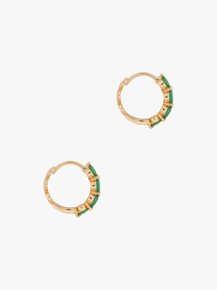 Shuga emerald huggie hoops