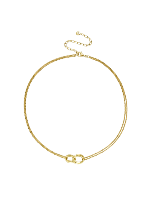 Gold wave double link necklace photo