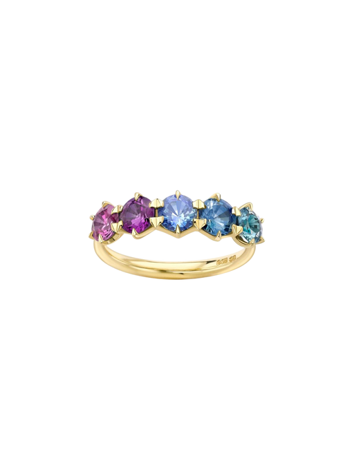 Elyhara ombré sapphire five stone ring photo