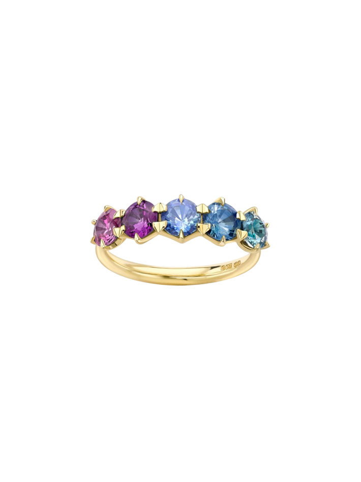 Elyhara ombré sapphire five stone ring