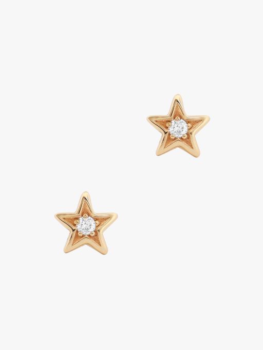 Bijou recycled gold star created diamond studs photo