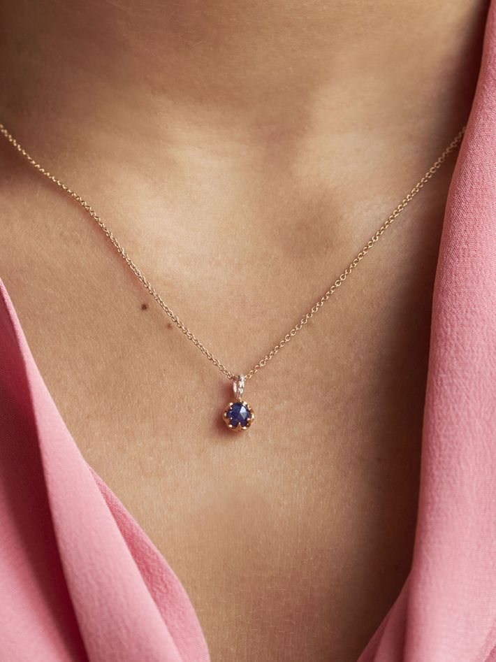 September sapphire birthstone pendant