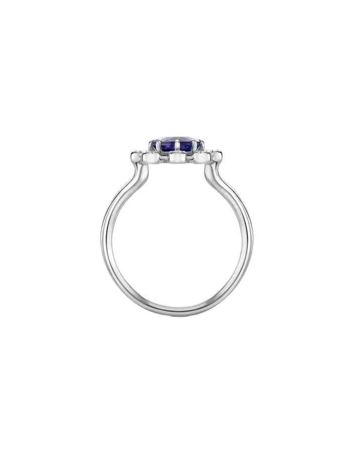 Celandine 14k tanzanite & created diamond ring