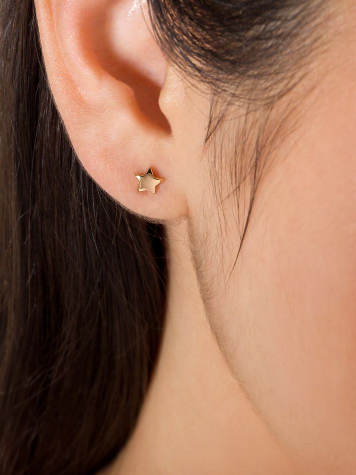 Recycled gold tiny star studs