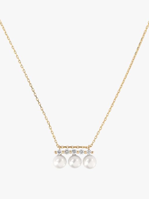 Shuga triple pearl and five diamond pendant photo