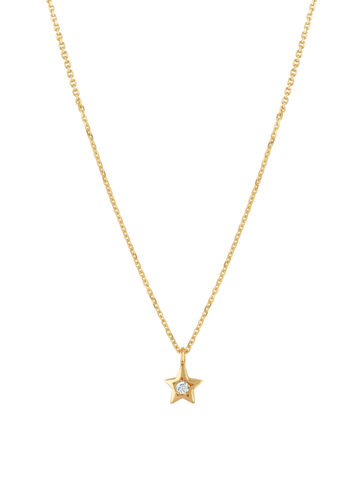 Bijou solid yellow gold star created diamond pendant photo
