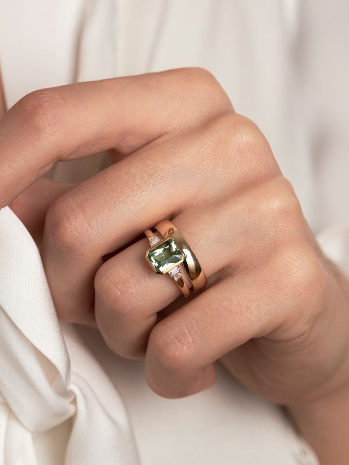 Mila green tourmaline & diamond ring