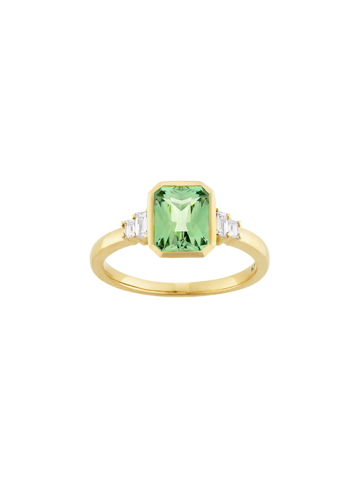 Mila green tourmaline & diamond ring photo