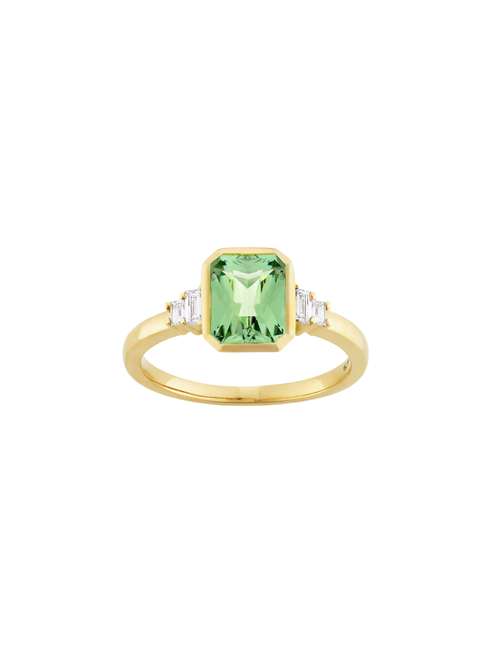 Mila green tourmaline & diamond ring