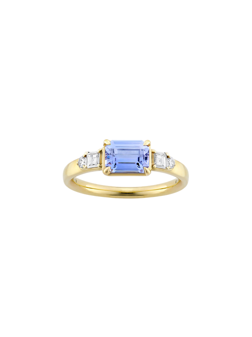 Lena blue sapphire & diamond ring photo
