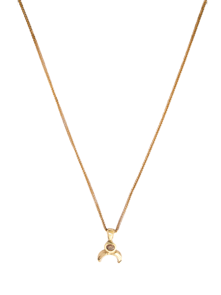 Lava necklace with cognac diamond