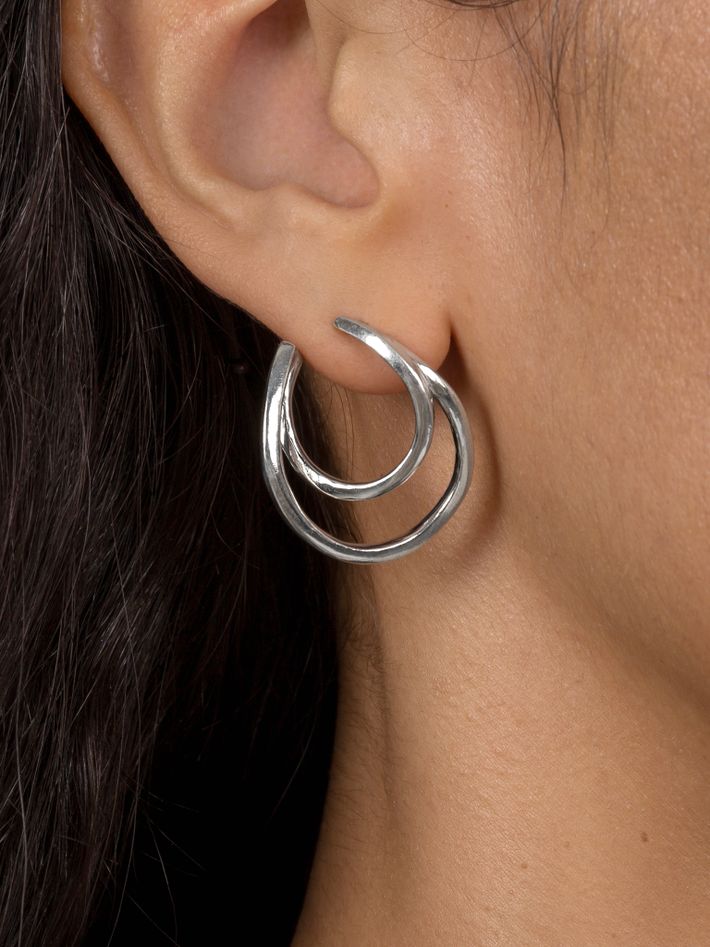 Duality silver earring