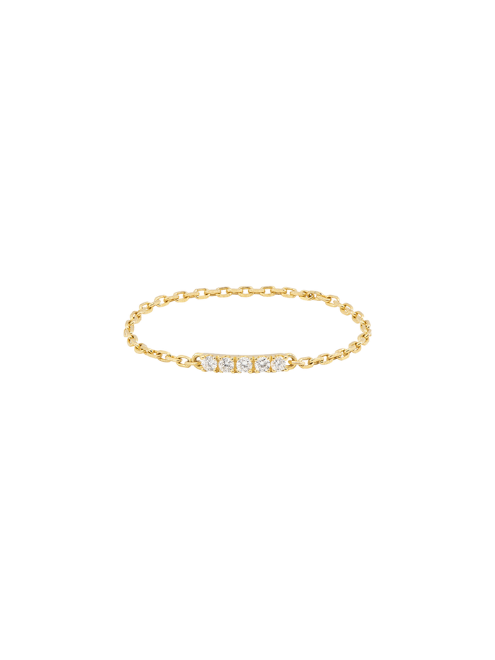 Iris with white diamonds chain ring