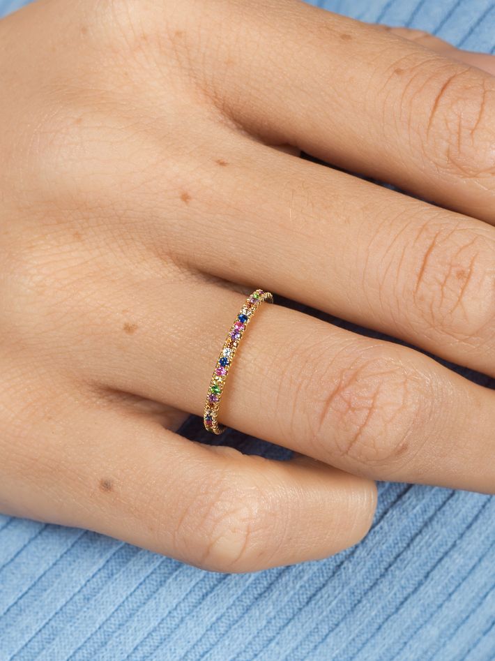 Iris multicolored wedding ring