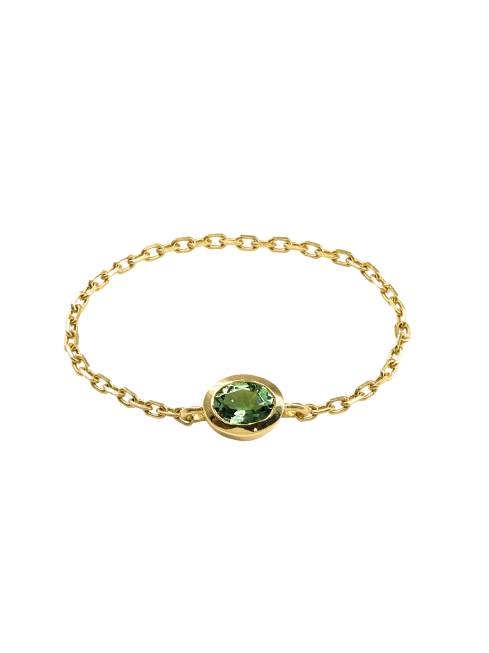 Valentine green chain ring