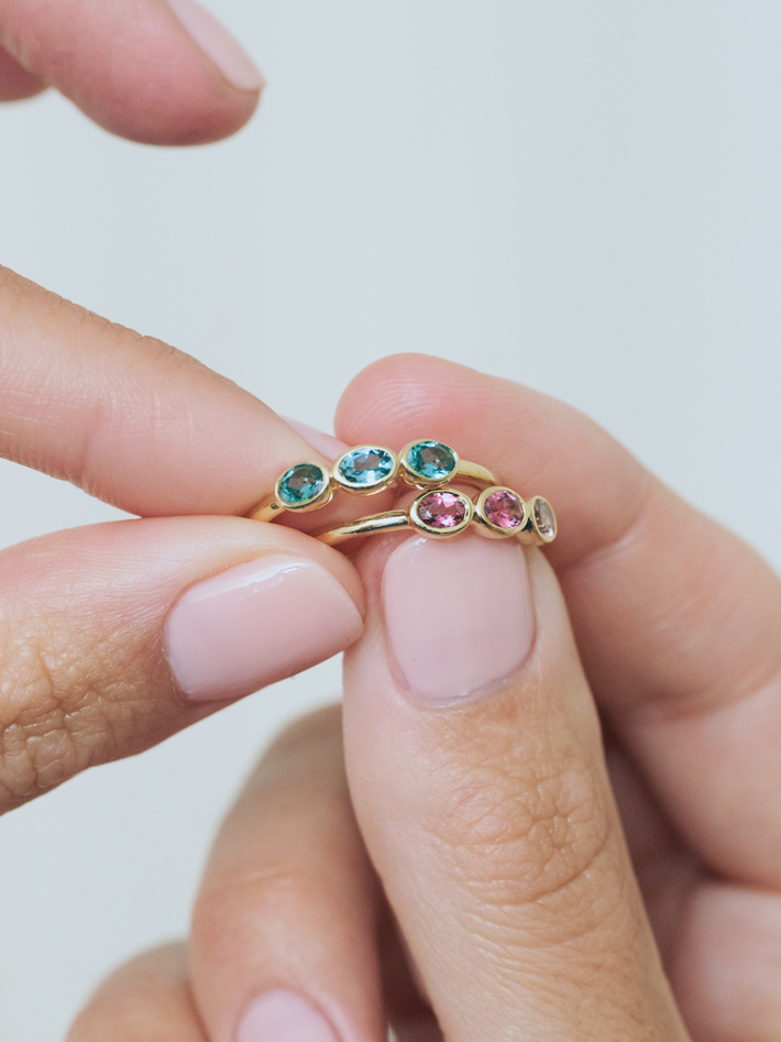 Valentine trio turquoise ring