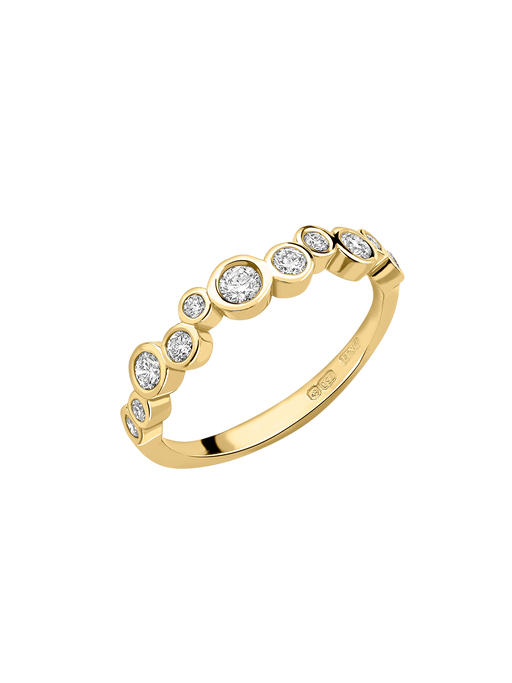 18k gold & diamond fine cascade ring photo