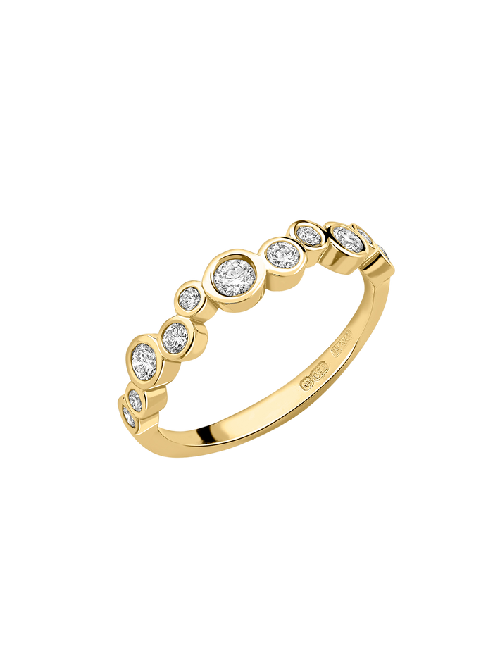 18k gold & diamond fine cascade ring