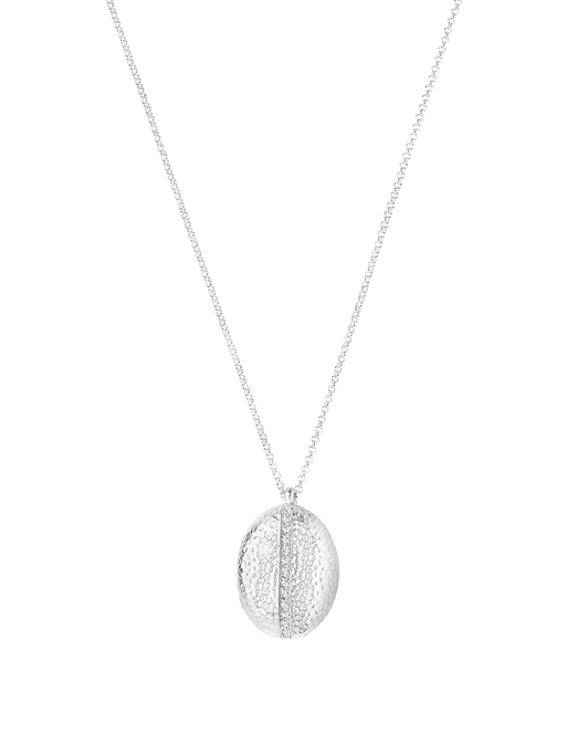 White sapphire 26mm oval lumiere locket photo