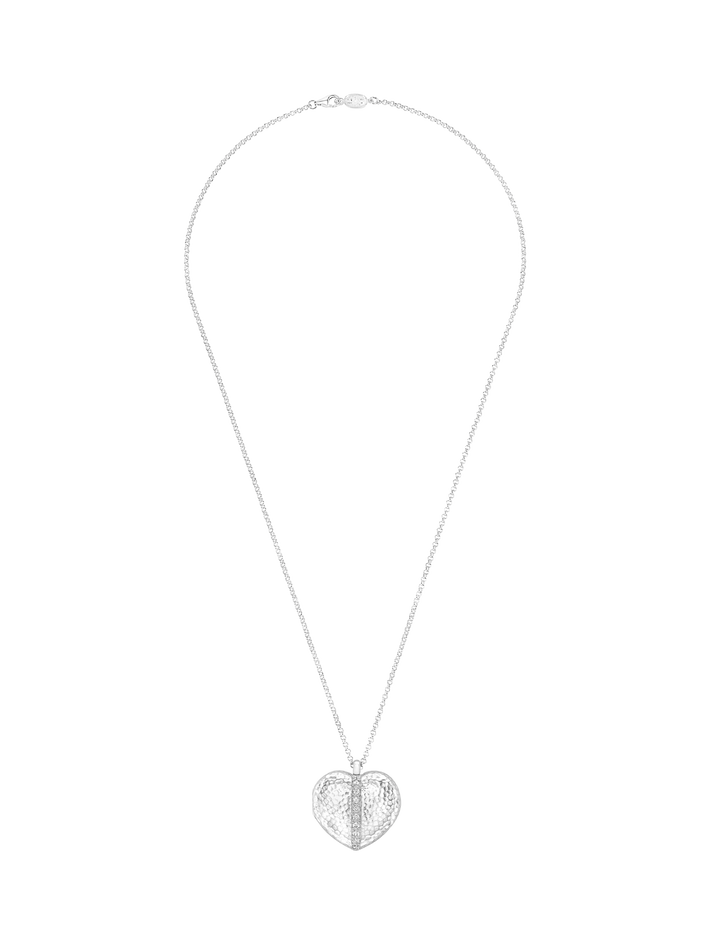 White sapphire 23mm heart lumiere locket