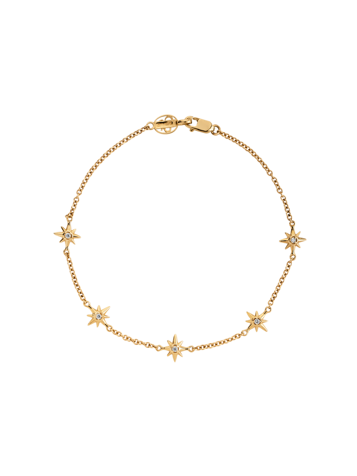 14k gold & diamond five star bracelet