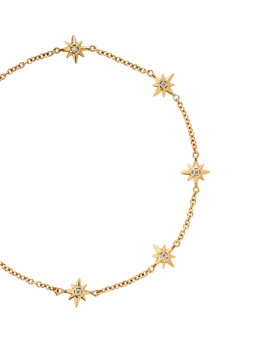 14k gold & diamond five star bracelet photo
