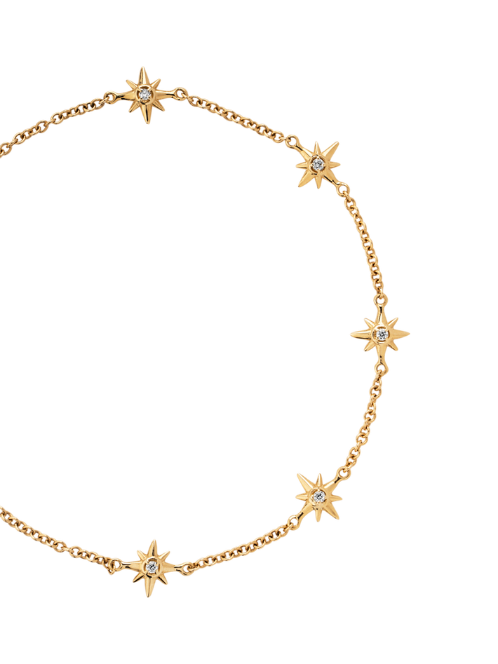 14k gold & diamond five star bracelet