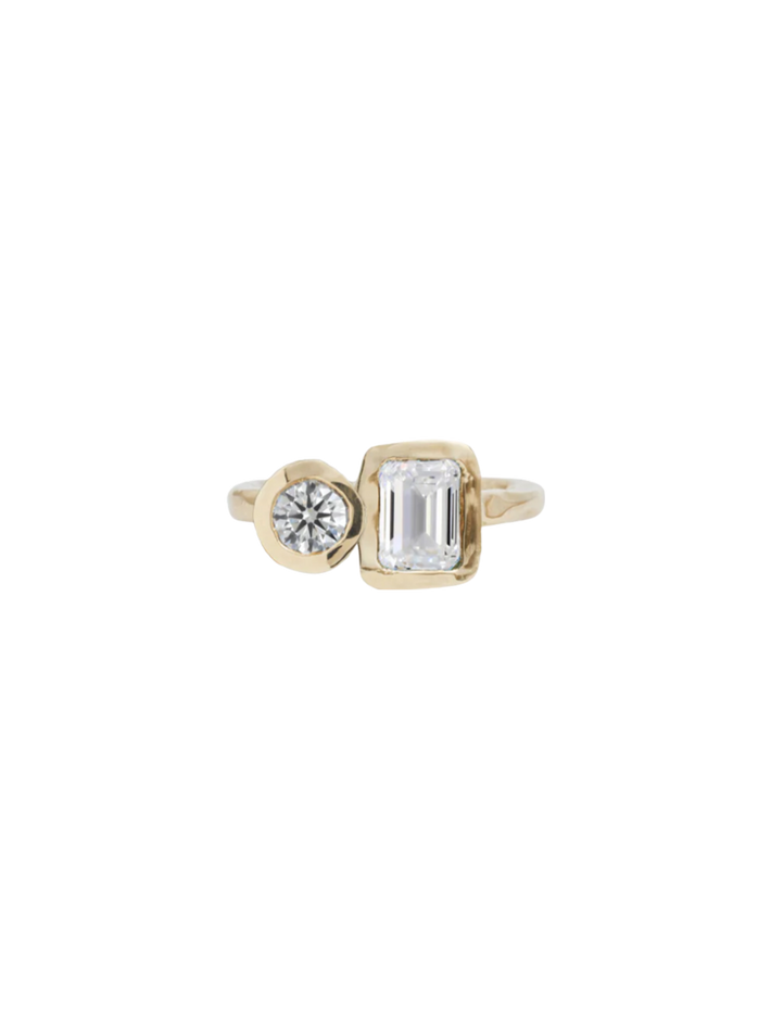 Toi et moi diamond ring - 14k yellow gold