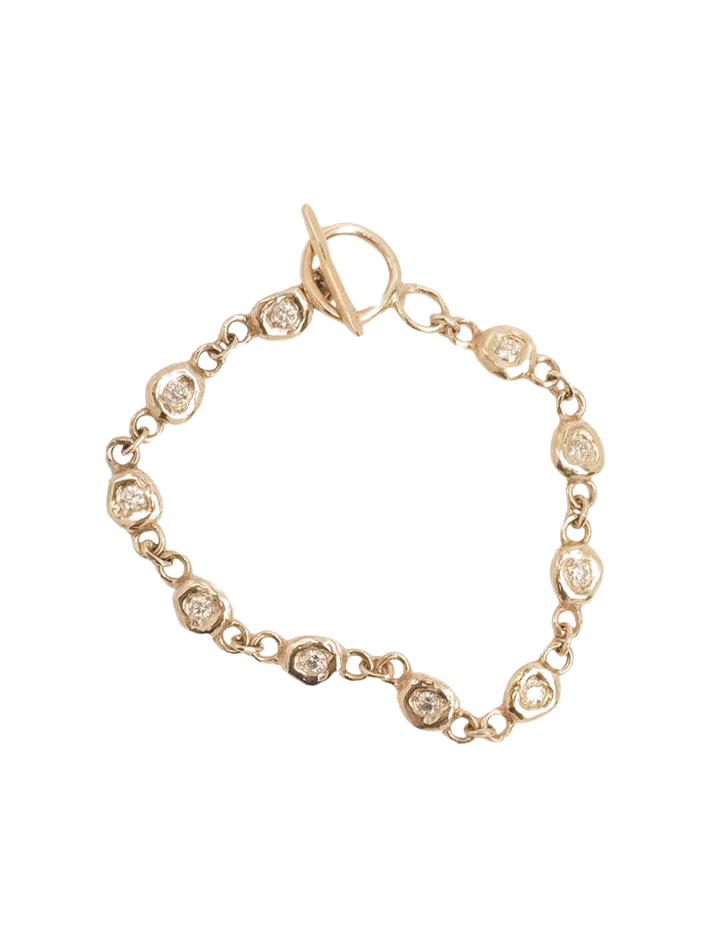 Gold diamond tennis bracelet