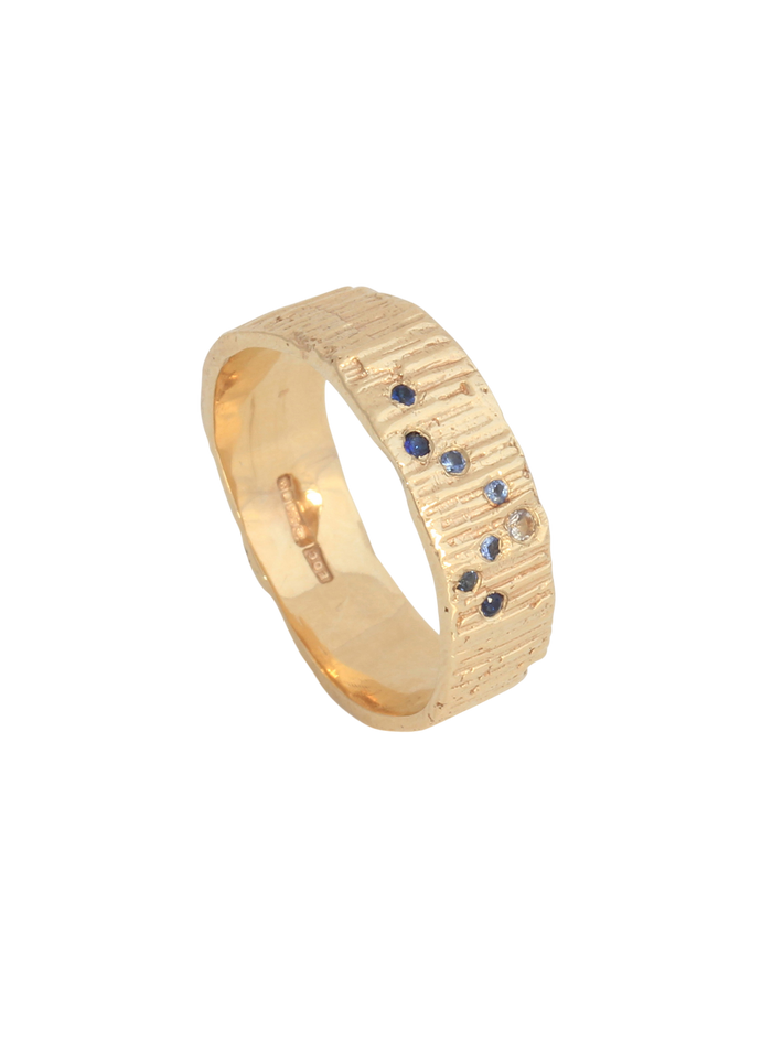 Wave Crest Sapphire Ring