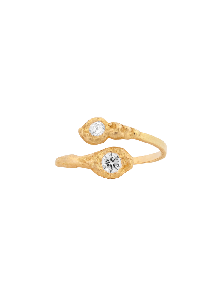 Solitaire iman duo diamond ring