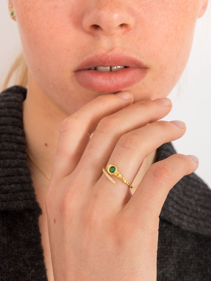 Edith emerald and diamond ring