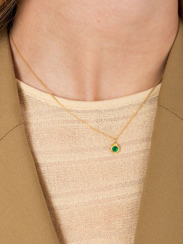 Evie 0.20ct emerald necklace