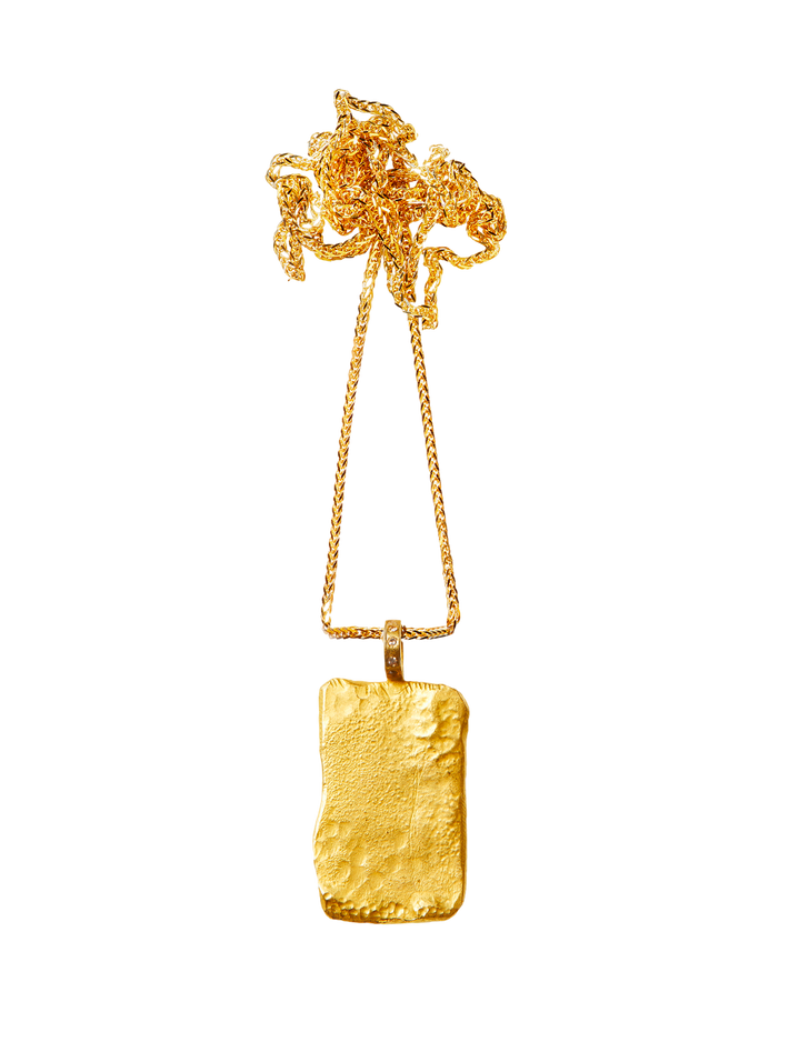 Palma tag necklace with diamonds
