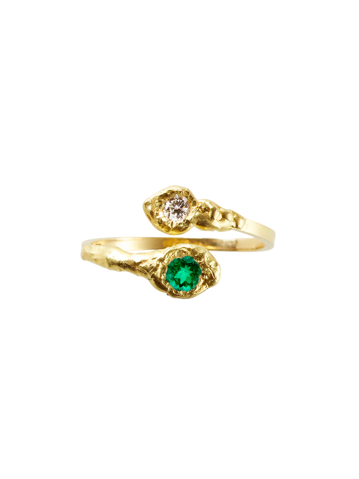 Esmeralda duo emerald and diamond ring