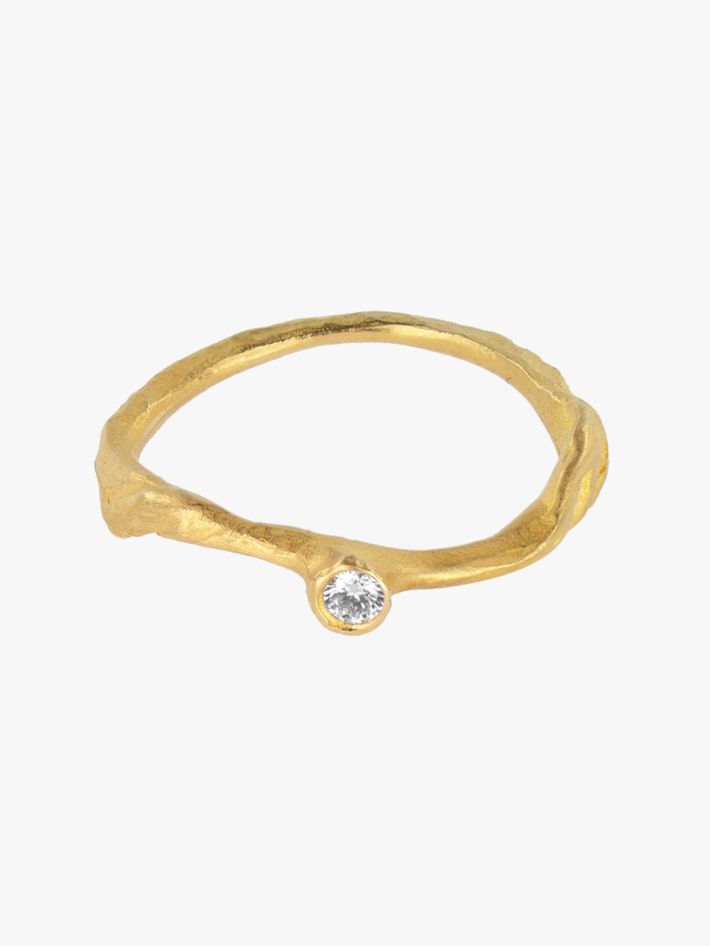 Small solitaire diamond ring
