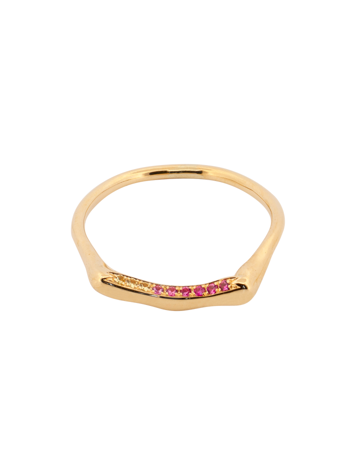 Thethys pink degradé sapphire ring