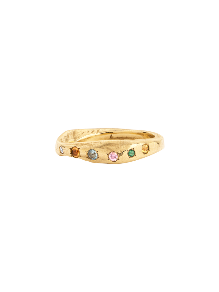 18K Pastel wave ring