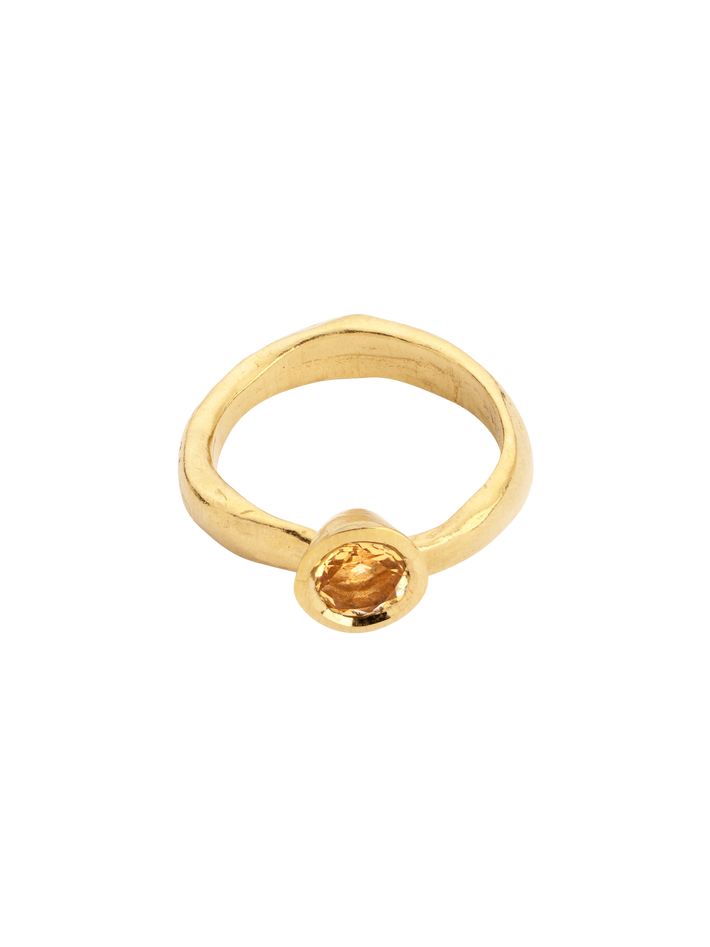 18K Wandering citrine solitaire 