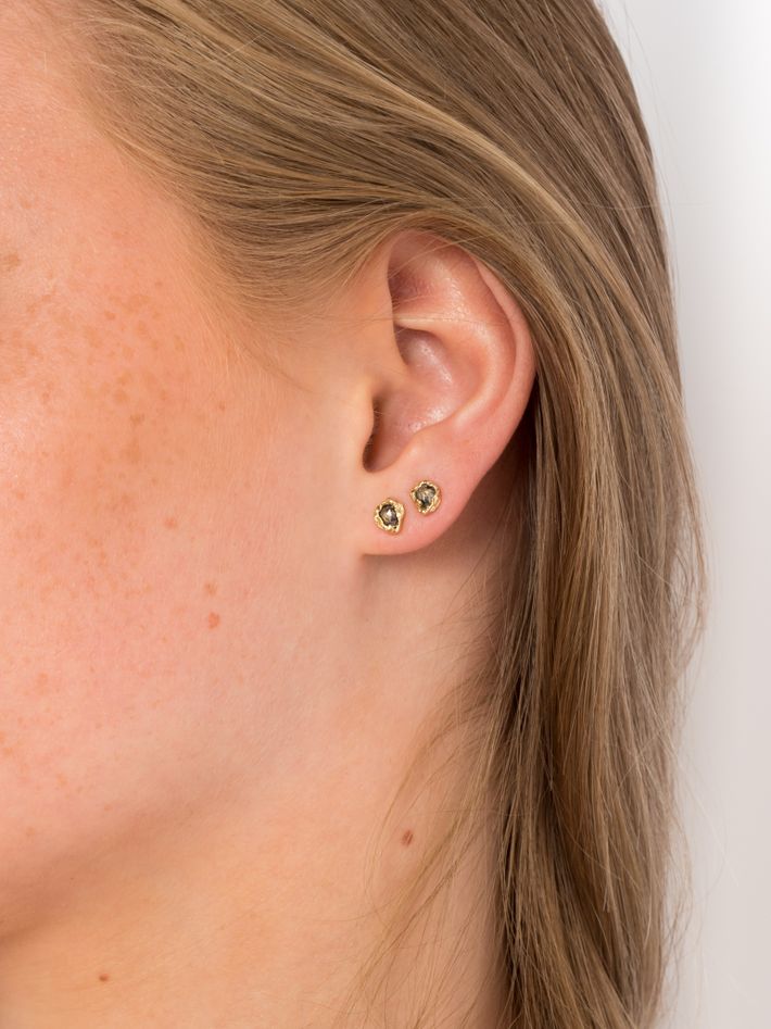 Salt & pepper organic diamond stud earrings (Refurbished)