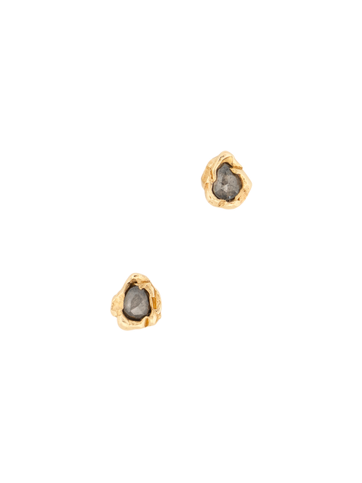 Salt & pepper organic diamond stud earrings (Refurbished) photo