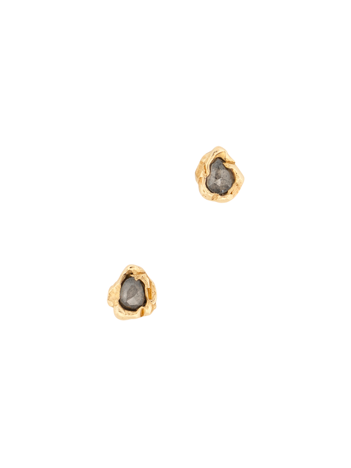 Salt & pepper organic diamond stud earrings (Refurbished)