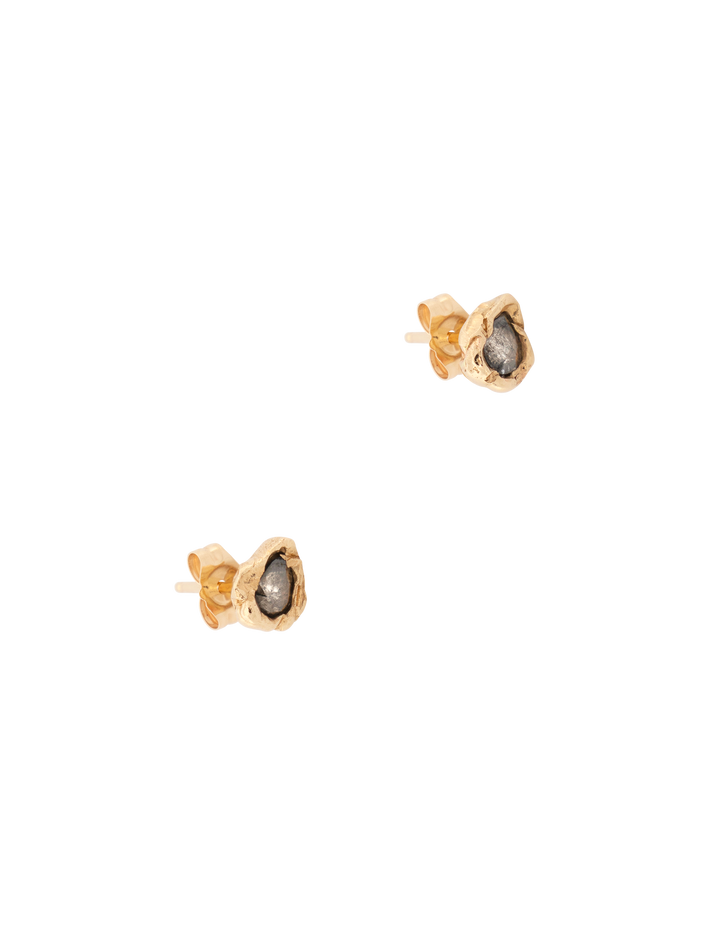 Salt & pepper organic diamond stud earrings (Refurbished)