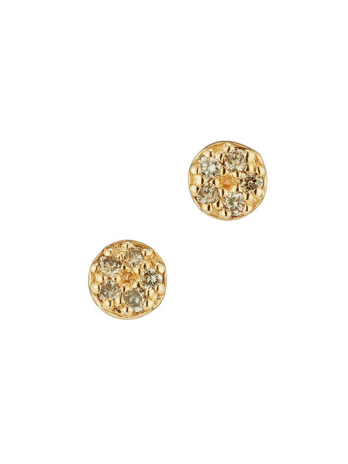 Gold & white diamond mini scatter cluster stud earrings LII