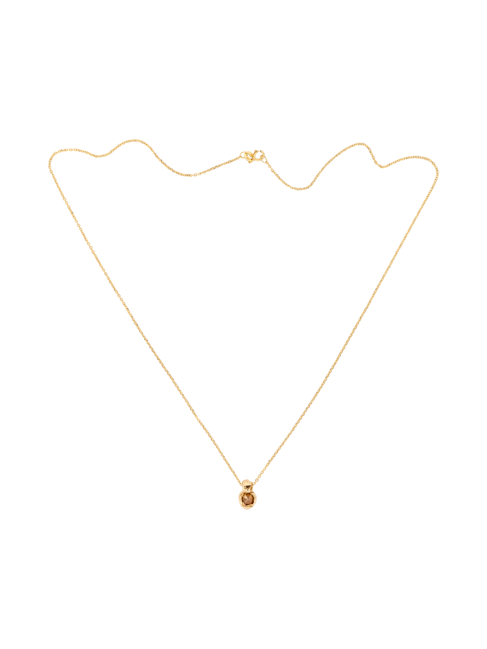 Gold & amber orange diamond nugget pendant necklace X