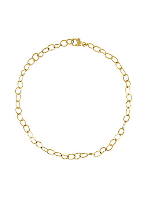 Small forged gold link chain bracelet LI photo