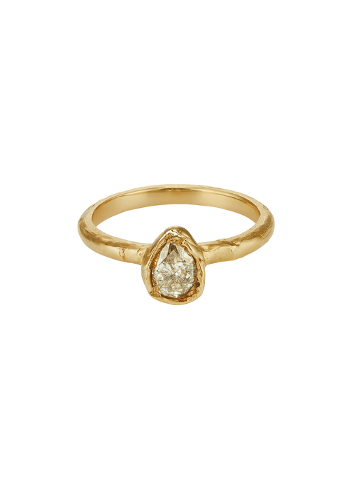 Pear shaped lemon diamond engagement ring X photo