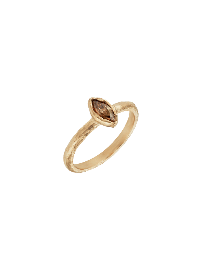 Chocolate marquise diamond engagement ring LX