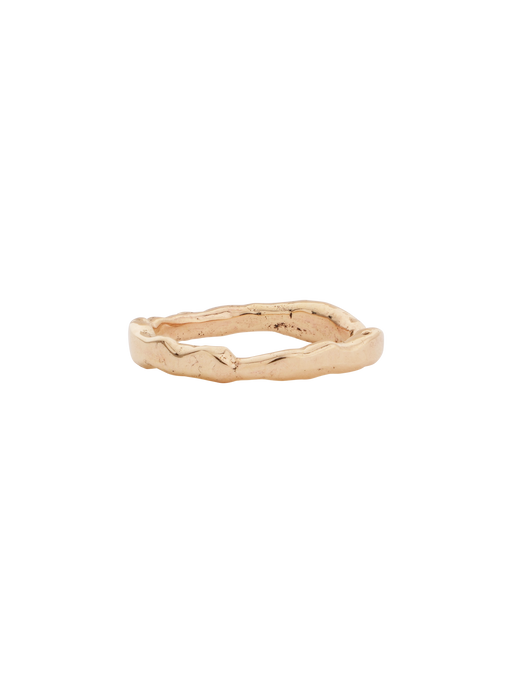 Melted ring 2.5mm 18ct yellow gold photo